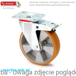 Zestaw skrętny LCW/PA/125/KDS-N - 200 kg koła aluminiowo-poliuretanowe