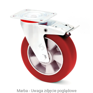 Zestaw kołowy skrętny LCW/MPA/125/KDS-N aluminiowo-poliuretanowe