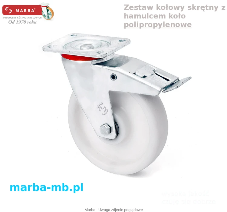 zestaw kołowy obrotowy z hamulcem koła poliamidowe.JPG