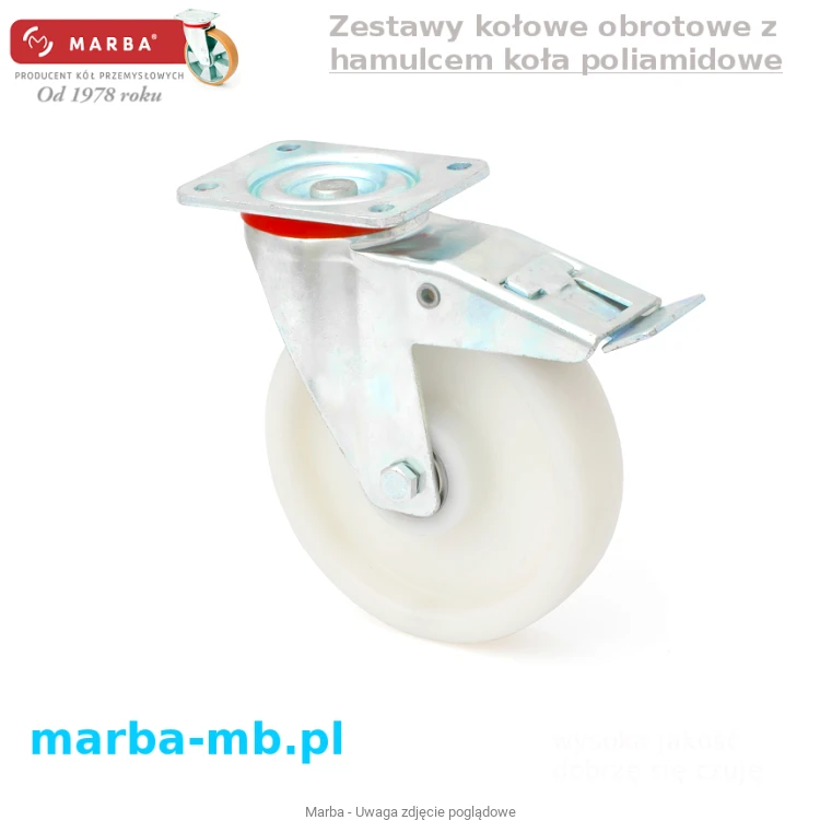Zestawy kołowe obrotowy z hamulcem koła poliamidowe.png
