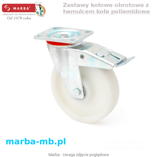 Zestawy kołowe obrotowy z hamulcem koła poliamidowe.png