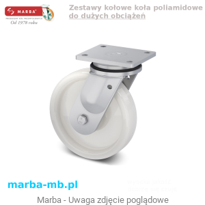 Zestaw kołowy skrętny LP/PO/125/K - 800 kg koła poliamidowe