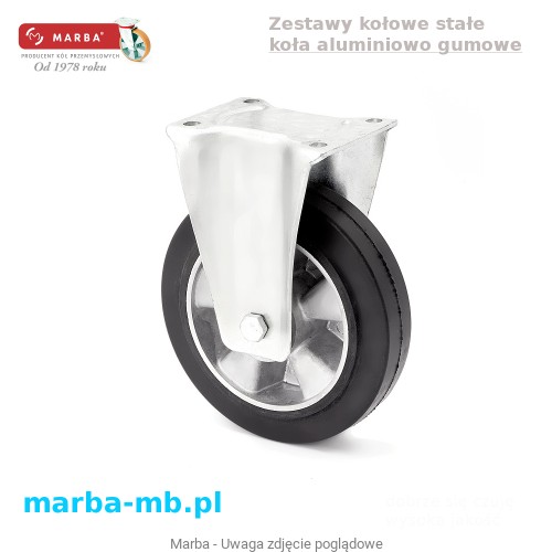 Koło aluminiowo gumowe zestaw kołowy stały.JPG