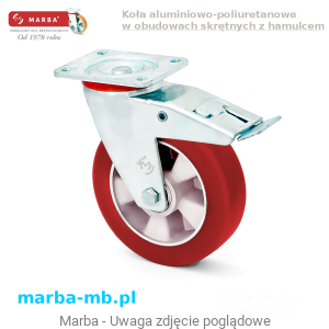 Zestaw kołowy skrętny LU/MPA/100/KDS-N - 300 kg koła aluminiowo-poliuretanowe