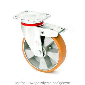 Zestaw kołowy skrętny LVS/PA/160/KDS-N - 600 kg koło aluminiowo-poliuretanowe