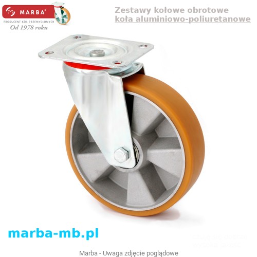 Koło aluminiowo-poliuretanowe w obudowie skrętnej do dużych obciążeń .JPG
