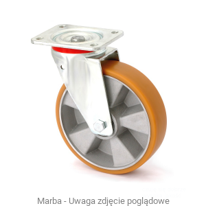 Zestaw kołowy skrętny LU/PA/200/K - 600 kg koła aluminiowo-poliuretanowe