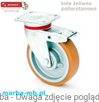 Zestaw kołowy skrętny LVS/4/125/KDS-N - 600 kg koła żeliwne z poliuretanem do dużych obciążeń