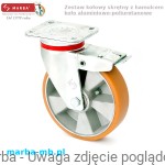Zestaw kołowy skrętny LVS/PA/250/KDS-V - 900 kg koło aluminiowo-poliuretanowe
