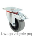 Koła poliamid guma LCW-EBG/080/RDS-N 100 kg zestaw kołowy obrotowy z hamulcem oponka szara