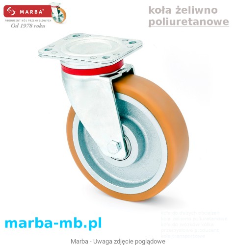 Koła żeliwno poliuretan zestaw obrotowy koła do wózków koła przemysłowe.JPG