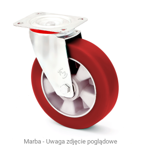 Zestaw kołowy skrętny LCW/MPA/160/K 400 kg aluminiowo-poliuretanowe