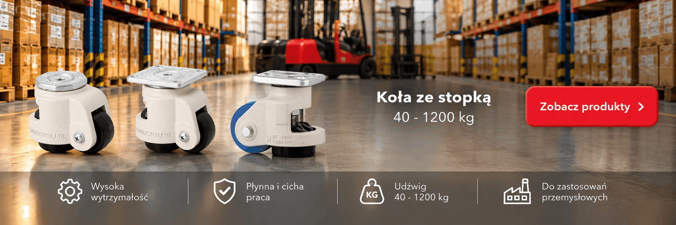 Koła ze stopką 40 - 1200 kg